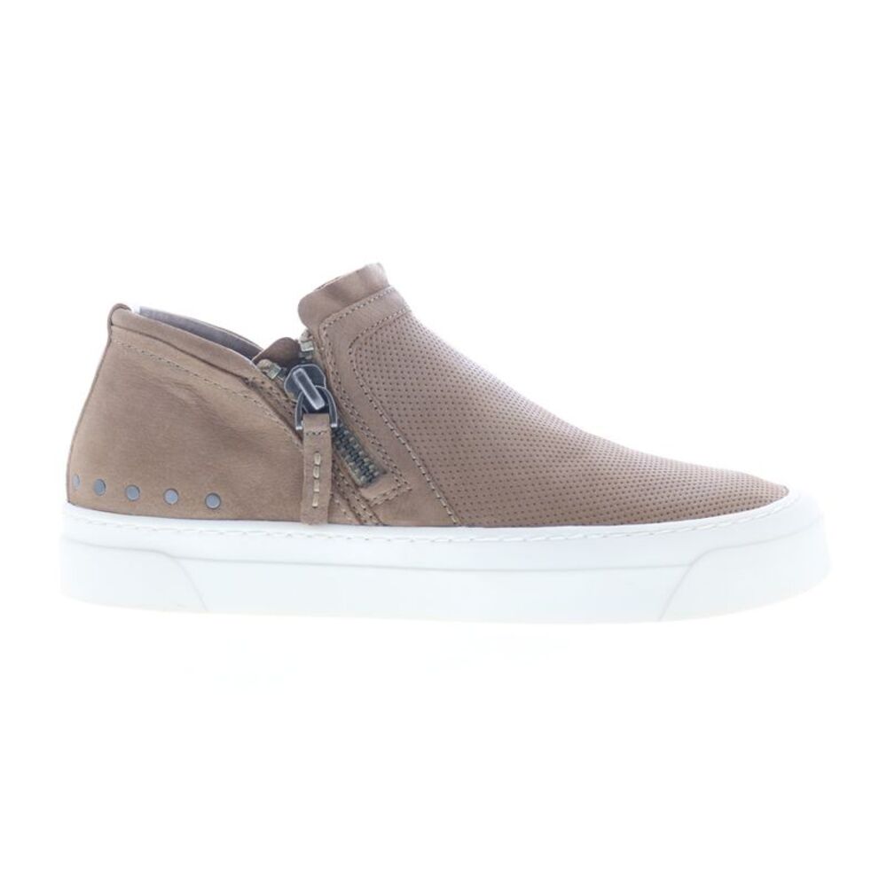 Miz Mooz Taupe Slip-On Perforated Leather Sneakers
